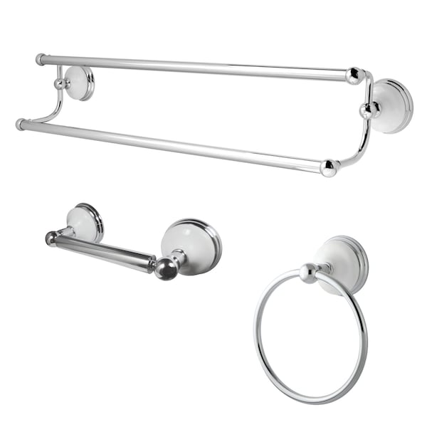 Kingston Brass Victorian 3-Piece Bathroom Accessory Set, Chrome BAK111348C - main